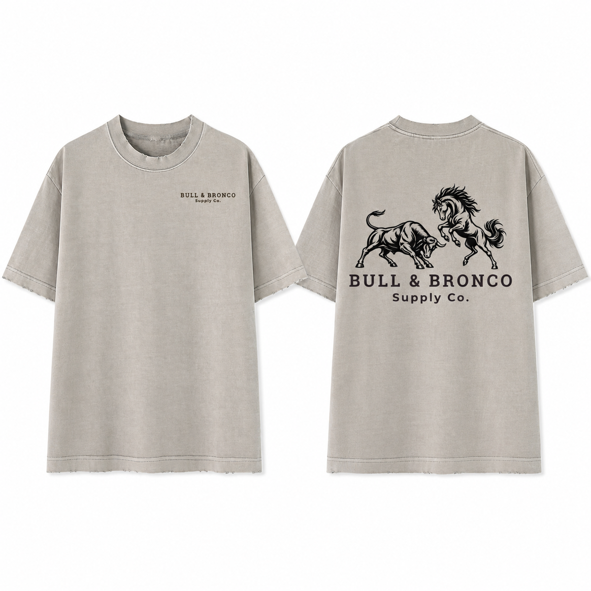 Bull & Bronco Heavyweight Logo Tee