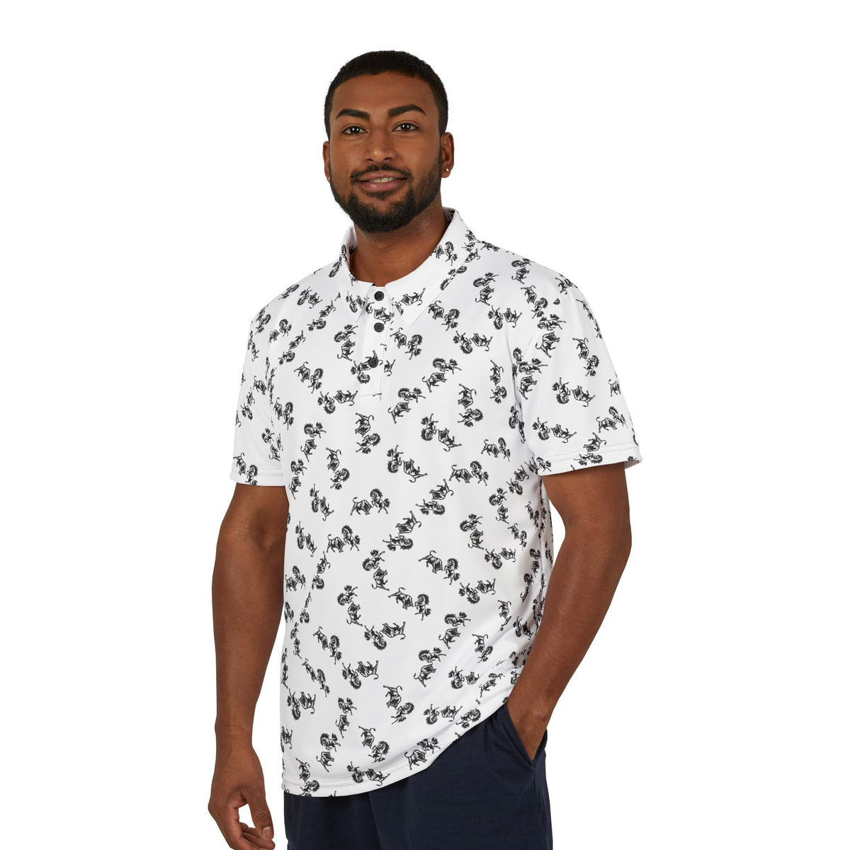 The Bull & Bronco Casual Golf Polo - Ivory