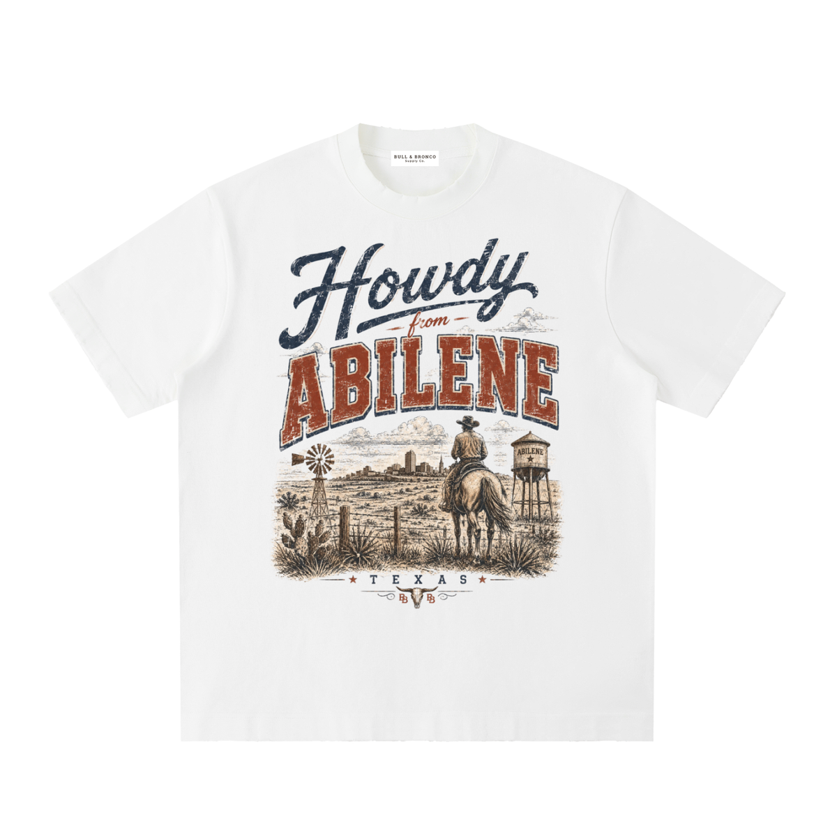 Bull & Bronco Heavyweight Howdy From Abilene Tee